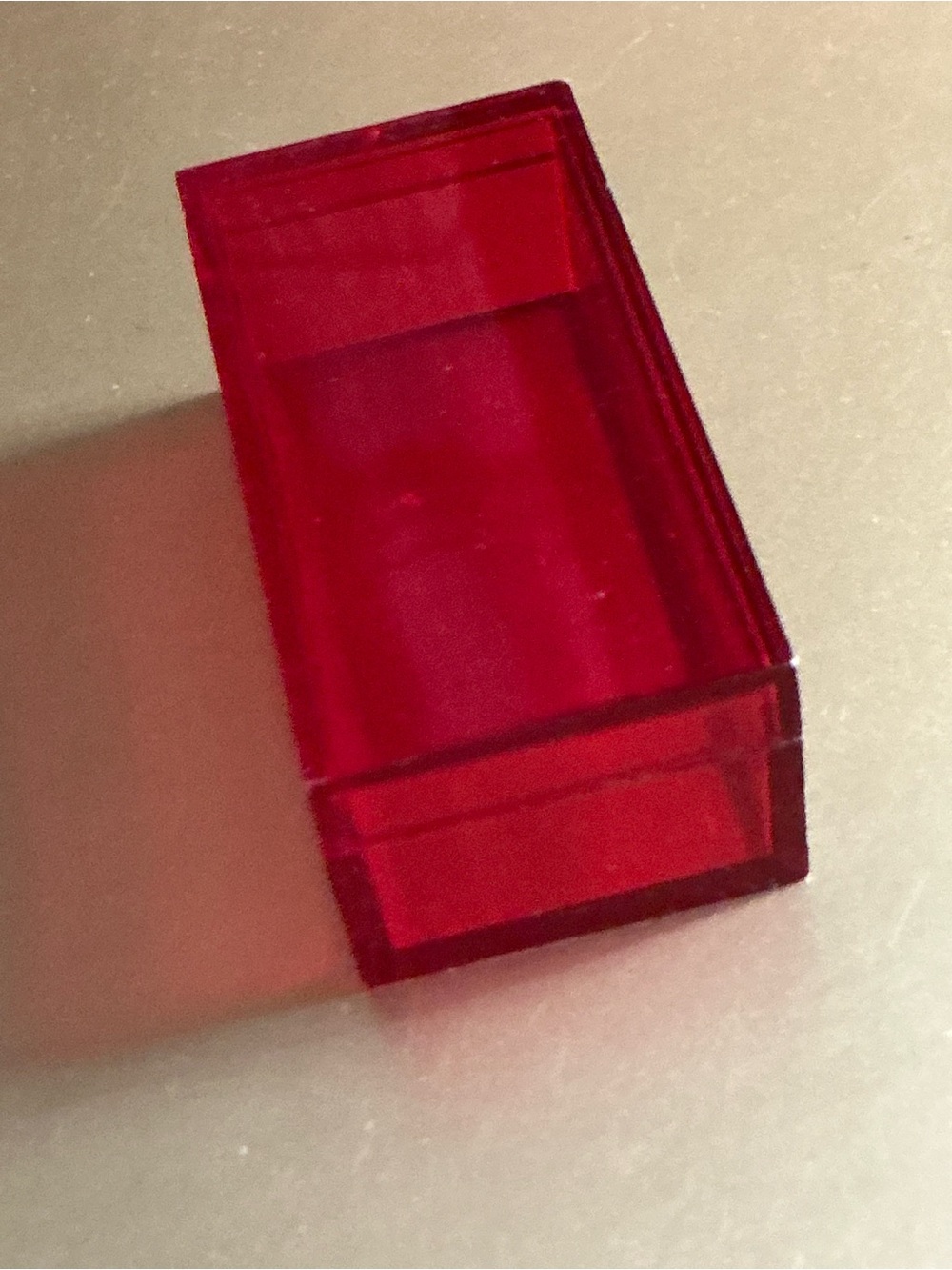 The Laser Red Plastic Translucent Color Rectangle Cubed Box